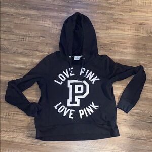 PINK pink hoodie sweatshirt, LOVE PINK Victorias Secret black and white